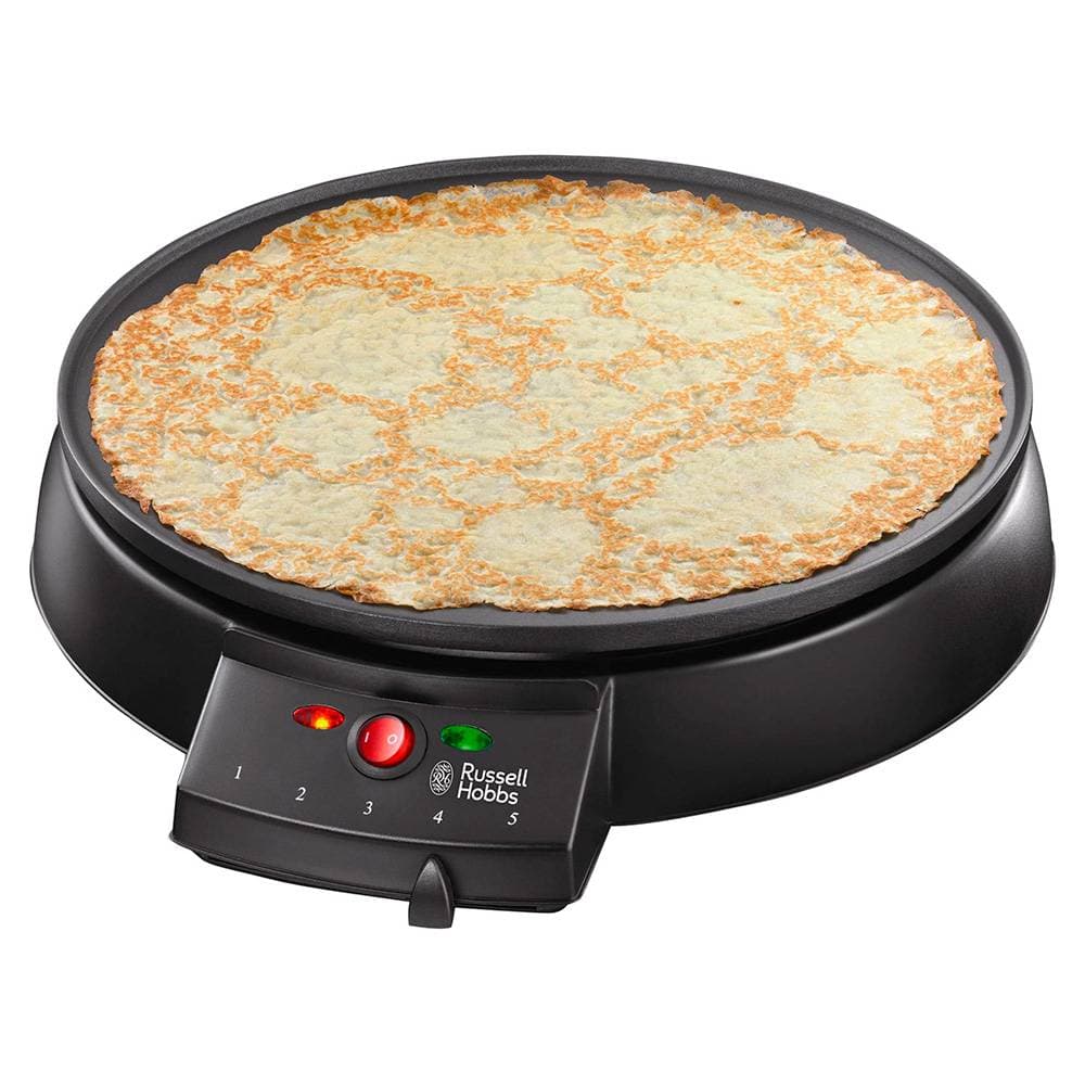 Russell Hobbs Fiesta - Crepera (1200 W, Acero Inoxidable, Diámetro de 30 cm, Negro, 2 Accesorios) - ref. 20920-56 [SKU RUSSELL-CREPE-NEXO] [EAN 4008496791217]