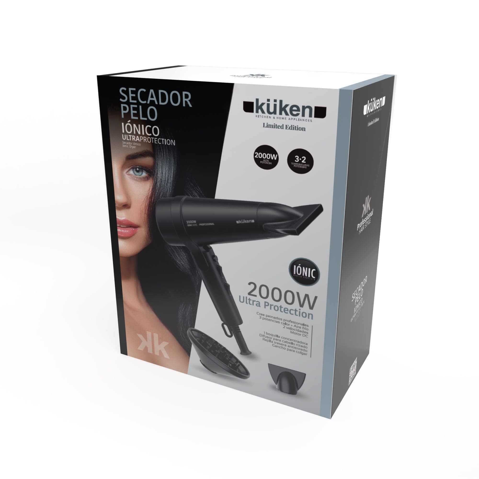 SECADOR PROFISSIONAL IÓNICO 2000W PRETO FOSCO