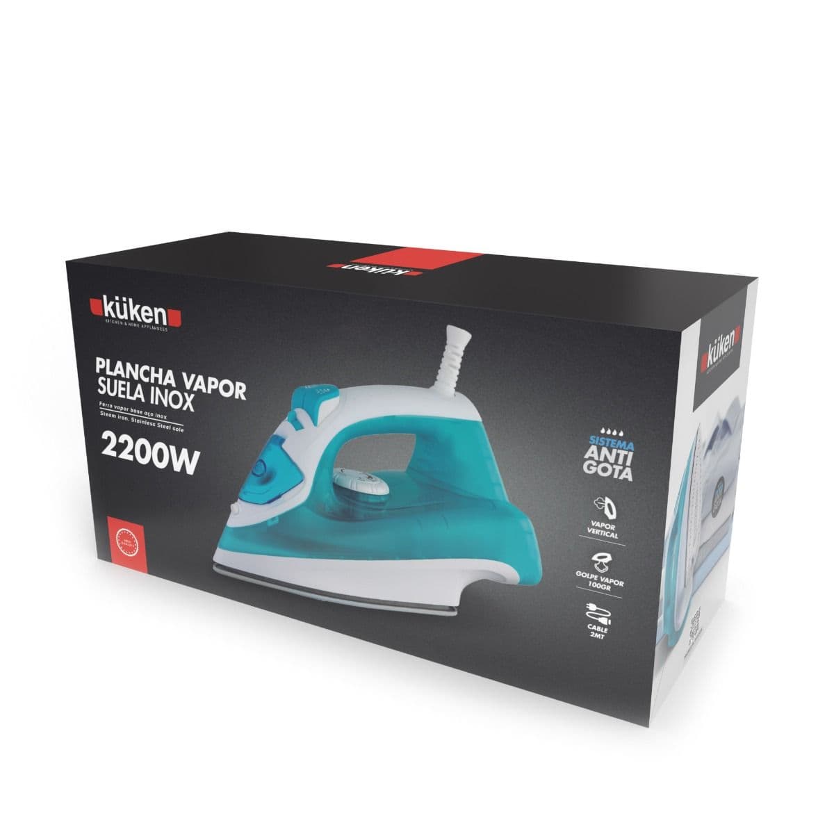 MÁQUINA DE PASSAR A VAPOR 2200W c/ SOLA INOX