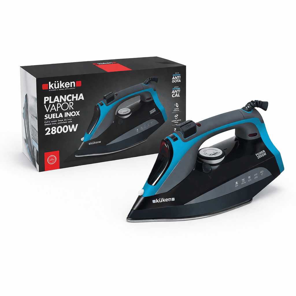 FERRO DE ENGOMAR A VAPOR KÜKEN BASE CERÂMICA 2800W