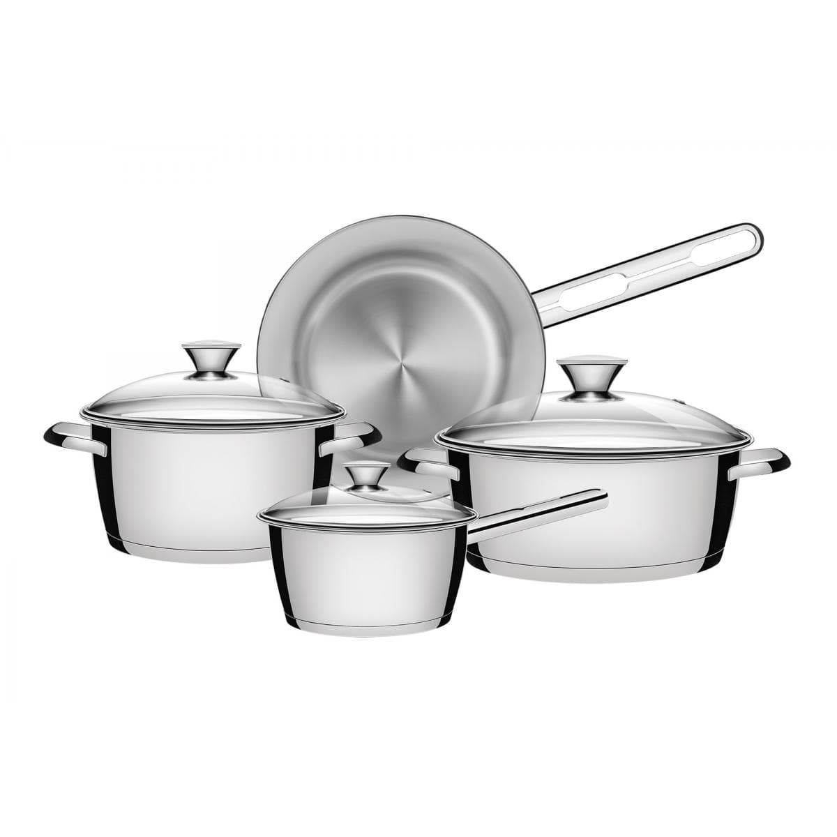 Jogo de Panelas em Aço Inox 4Pçs - Allegra