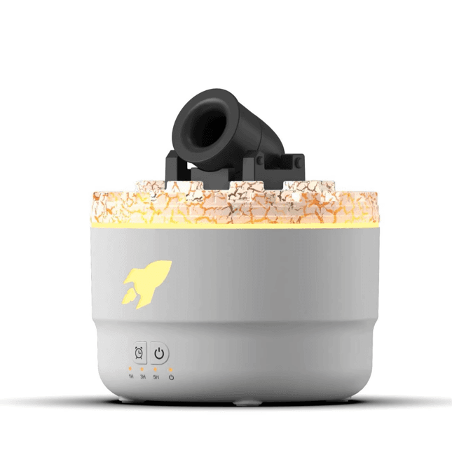 Difusor de Aroma Eletrónico 2 em 1 HAOYU com Efeito de Chama, Umidificador Ultrassónico 200 ml USB Tipo-C e Temporizador